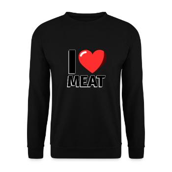 I Love Meat Meat - illustration - Unisex Sweatshirt - black - Front - Alina (178cm) & Michal (187cm)