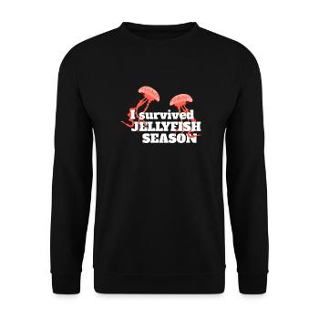 Qualle I Survived Jellyfish Season Quasson Océan - Sweat-shirt Unisexe - noir - Devant - Alina (178cm) & Michal (187cm)