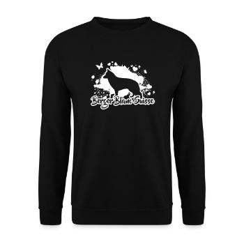BERGER BLANC SUISSE Dogs Dog Wilsigns - Unisex Sweatshirt - black - Front - Alina (178cm) & Michal (187cm)