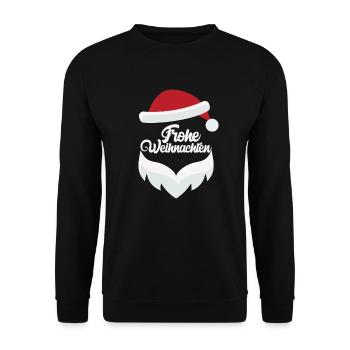 frohe Weihnachten Familie Advent Weihnachtsmann - Unisex Pullover - Schwarz - Vorne - Alina (178cm) & Michal (187cm)