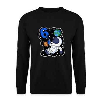 6e anniversaire astronaute cadeau garçon 6 ans - Sweat-shirt Unisexe - noir - Devant - Alina (178cm) & Michal (187cm)