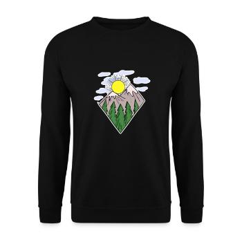 Berge Wandern Wanderer - Unisex Pullover - Schwarz - Vorne - Alina (178cm) & Michal (187cm)
