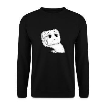 Klopapier Meme lustig - Unisex Pullover - Schwarz - Vorne - Alina (178cm) & Michal (187cm)