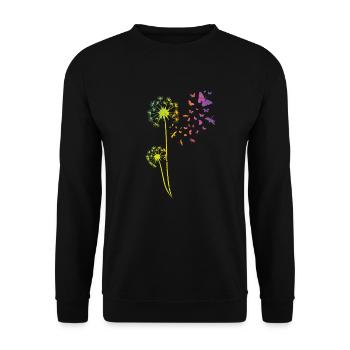 Pissenlit tatouage Dandelion Arc de Pissenlit - Sweat-shirt Unisexe - noir - Devant - Alina (178cm) & Michal (187cm)