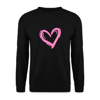 Herz Design Liebe Rosa - Unisex Pullover - Schwarz - Vorne - Alina (178cm) & Michal (187cm)