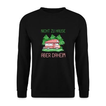 Camping Camper Wohnmobil - Unisex Pullover - Schwarz - Vorne - Alina (178cm) & Michal (187cm)