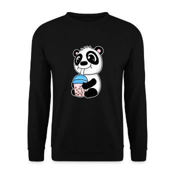 Bubble Tea Panda - Sweat-shirt Unisexe - noir - Devant - Alina (178cm) & Michal (187cm)