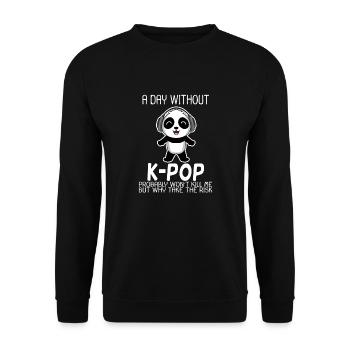 K-pop panda - Unisex Sweatshirt - black - Front - Alina (178cm) & Michal (187cm)