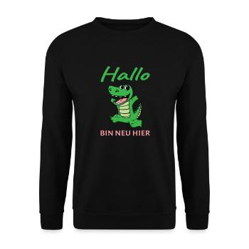 Baby Geburt Nachwuchs - Unisex Pullover - Schwarz - Vorne - Alina (178cm) & Michal (187cm)