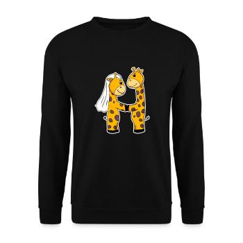 Married giraffes - Unisex Sweatshirt - black - Front - Alina (178cm) & Michal (187cm)