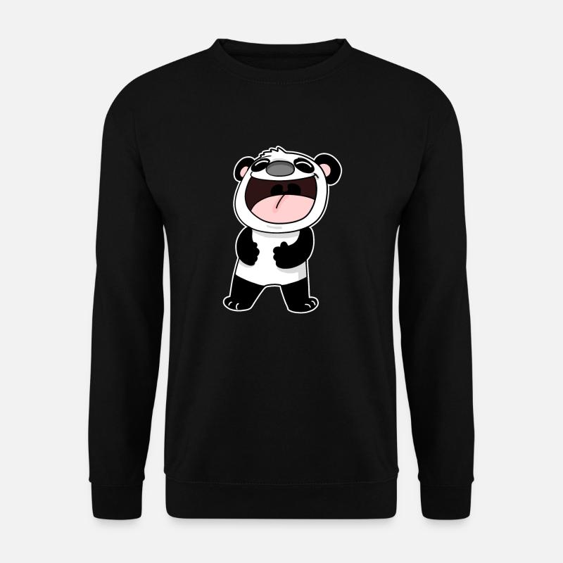 Sweet laughing panda bear - Unisex Sweatshirt - black
