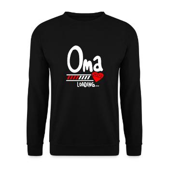 Oma 2022 loading - Unisex Pullover - Schwarz - Vorne - Alina (178cm) & Michal (187cm)