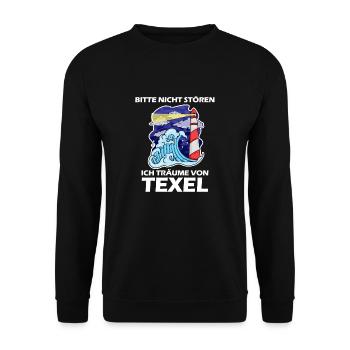 Texel Leuchtturm Nordsee - Unisex Pullover - Schwarz - Vorne - Alina (178cm) & Michal (187cm)