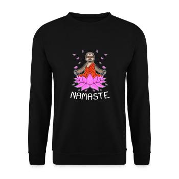 Yoga Namaste Sloth - Unisex Sweatshirt - black - Front - Alina (178cm) & Michal (187cm)