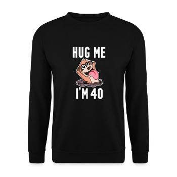 40 ans - 40 ans - accolade - Sweat-shirt Unisexe - noir - Devant - Alina (178cm) & Michal (187cm)