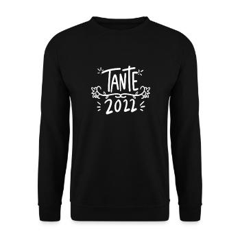 Tante 2022 - Tante werden - Unisex Pullover - Schwarz - Vorne - Alina (178cm) & Michal (187cm)