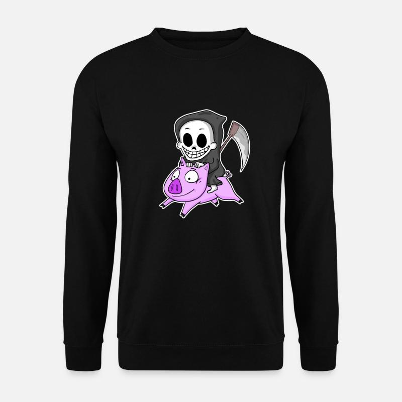 Grim Reaper and Pig - Unisex Sweatshirt - black
