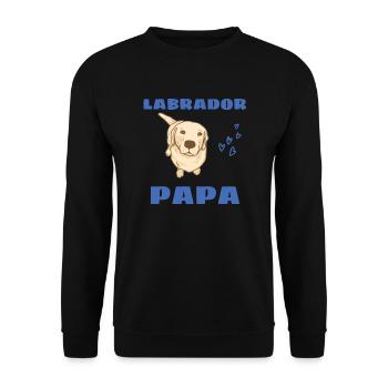 Labrador Papa Chiens Cadeau fête des pères Labrador - Sweat-shirt Unisexe - noir - Devant - Alina (178cm) & Michal (187cm)