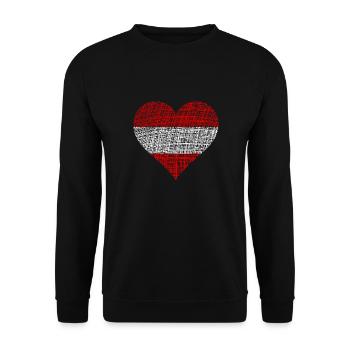 Österreich Herz Austria - Unisex Pullover - Schwarz - Vorne - Alina (178cm) & Michal (187cm)