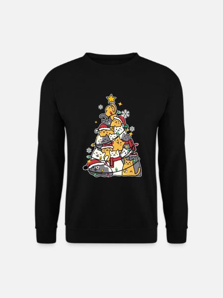 cat Christmas tree - Unisex Sweatshirt - black