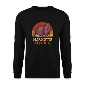 GROUNDHOG ATTITUDE - Unisex Sweatshirt - black - Front - Alina (178cm) & Michal (187cm)
