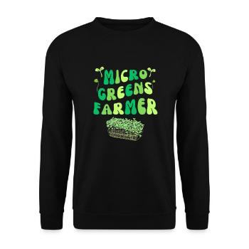 MICROGREENS LANDWIRT | Urban Gardening Sprossen - Unisex Pullover - Schwarz - Vorne - Alina (178cm) & Michal (187cm)