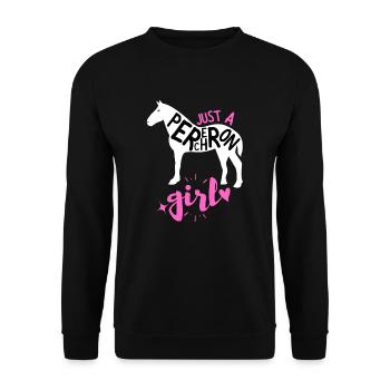 Just A Percheron Girl | Horse Breed Women Daughter - Unisex Sweatshirt - black - Front - Alina (178cm) & Michal (187cm)