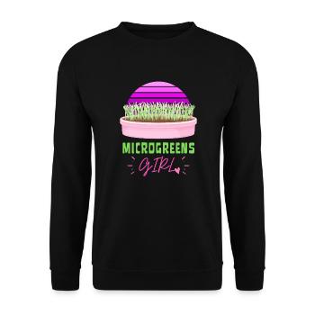 MICROGREENS MÄDCHEN | Urban Gardening Sprossen - Unisex Pullover - Schwarz - Vorne - Alina (178cm) & Michal (187cm)