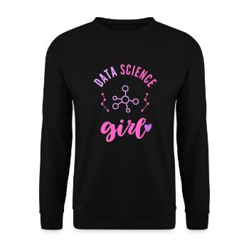 Data Science Girl Woman - Unisex Sweatshirt - black - Front - Alina (178cm) & Michal (187cm)