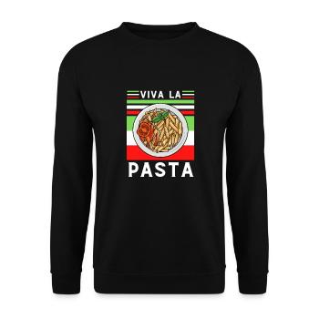 Vives les Pâtes Italiennes - Sweat-shirt Unisexe - noir - Devant - Alina (178cm) & Michal (187cm)