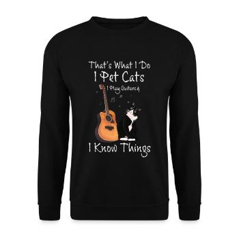 That’s What I Do Chats Les amoureux guitares Rengaine - Sweat-shirt Unisexe - noir - Devant - Alina (178cm) & Michal (187cm)