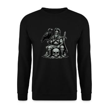 Viking avec épée et corbeau sur le crâne - Sweat-shirt Unisexe - noir - Devant - Alina (178cm) & Michal (187cm)