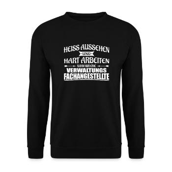 Heiss aussehen - Verwaltungsfachangestellte - Unisex Pullover - Schwarz - Vorne - Alina (178cm) & Michal (187cm)