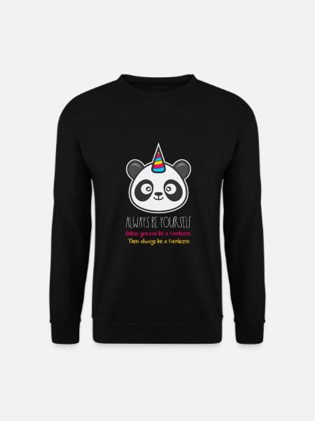 Pandicorn Panda Einhorn Fantasy Trend Geschenk - Unisex Pullover - Schwarz
