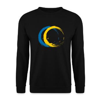 Circle brush flag of Sweden holiday travel - Unisex Sweatshirt - black - Front - Alina (178cm) & Michal (187cm)