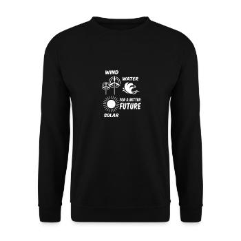 Transition énergie solaire éolienne - Sweat-shirt Unisexe - noir - Devant - Alina (178cm) & Michal (187cm)