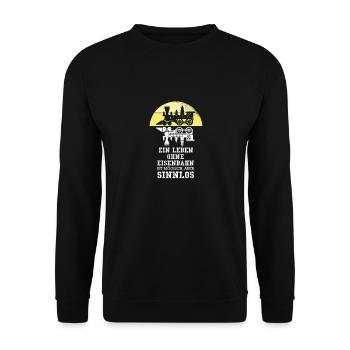 Eisenbahn Eisenbahner - Unisex Pullover - Schwarz - Vorne - Alina (178cm) & Michal (187cm)