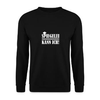 Koch - Spiegelei kann ich! - Unisex Pullover - Schwarz - Vorne - Alina (178cm) & Michal (187cm)