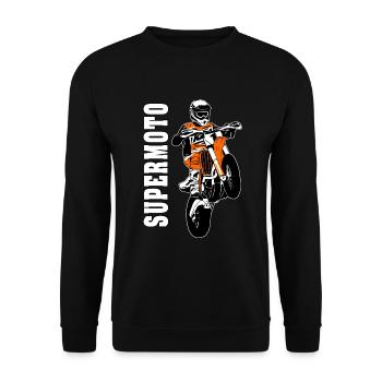 Supermoto - Supermotard - Sweat-shirt Unisexe - noir - Devant - Alina (178cm) & Michal (187cm)