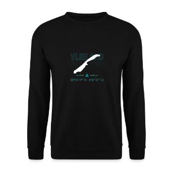 Vlieland | Landkarte | Koordinaten - Unisex Pullover - Schwarz - Vorne - Alina (178cm) & Michal (187cm)