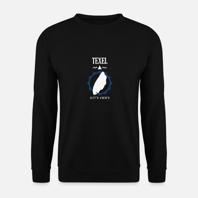 Texel Landkarte Koordinaten - Unisex Pullover - Schwarz