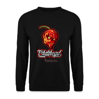 Chili Design Chilihead - Unisex Sweatshirt - black - Front - Alina (178cm) & Michal (187cm)