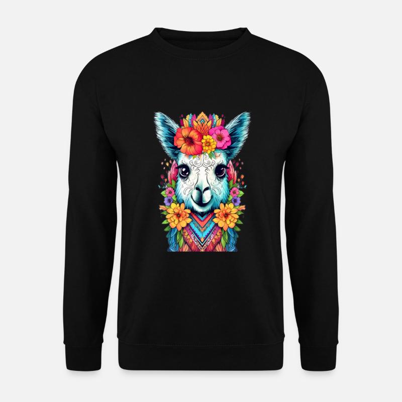 Lama - Unisex Pullover - Schwarz