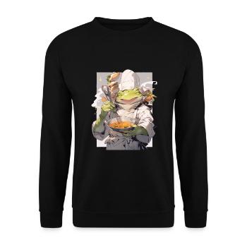 Grenouille - Sweat-shirt Unisexe - noir - Devant - Alina (178cm) & Michal (187cm)