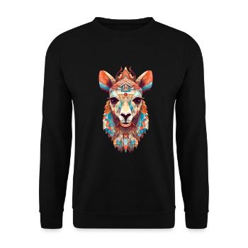 Lama - Unisex Sweatshirt - black - Front - Alina (178cm) & Michal (187cm)