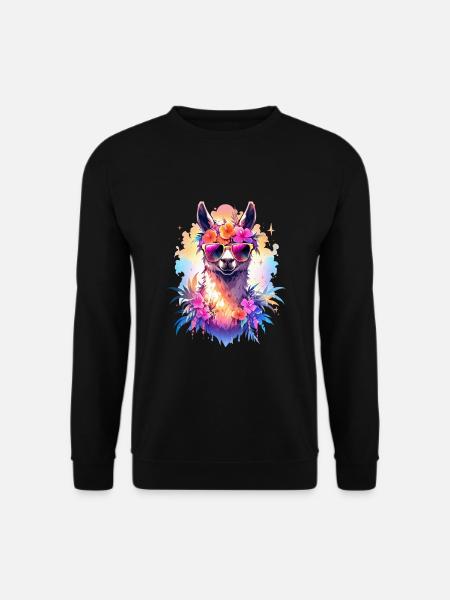 Lama - Unisex Pullover - Schwarz