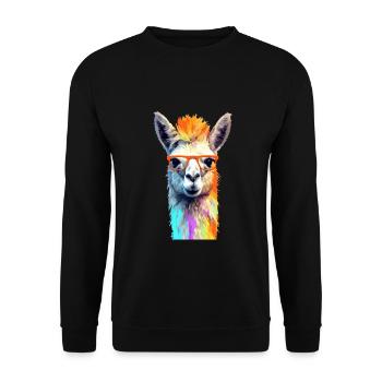 Lama - Unisex Sweatshirt - black - Front - Alina (178cm) & Michal (187cm)