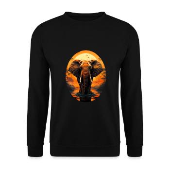 Elephant - Unisex Sweatshirt - black - Front - Alina (178cm) & Michal (187cm)
