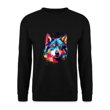 Husky Colorful - Unisex Pullover - Schwarz - Vorne - Alina (178cm) & Michal (187cm)