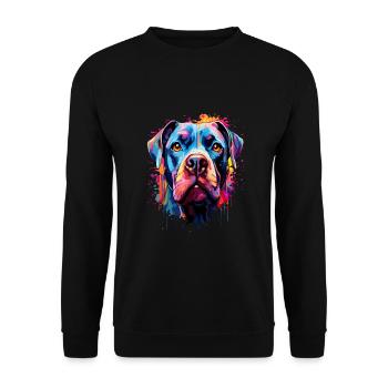Bouledogue américain coloré - Sweat-shirt Unisexe - noir - Devant - Alina (178cm) & Michal (187cm)